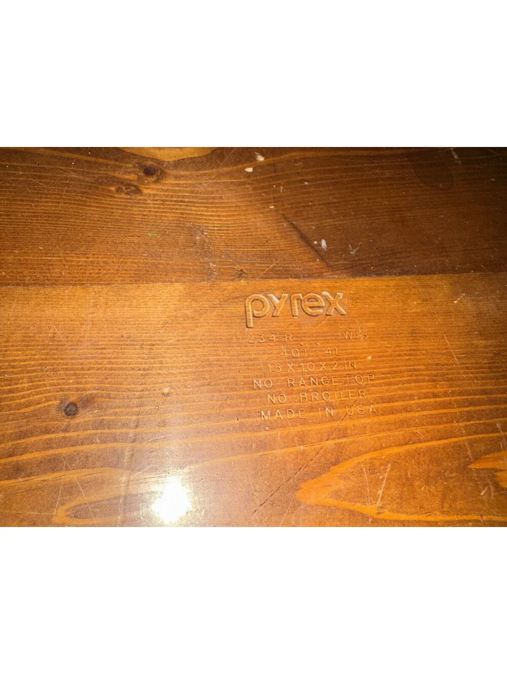 Pre Owned Pyrex #234 Clear Glass Rectangular Lasagna Pan Baking Dish 15x10x2 4qt